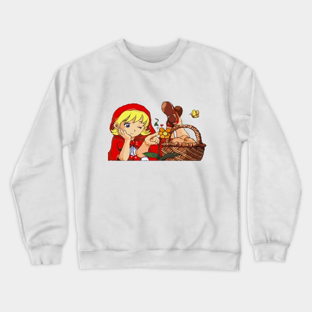 Little Red Bonnie Hood Crewneck Sweatshirt by PoesUnderstudy